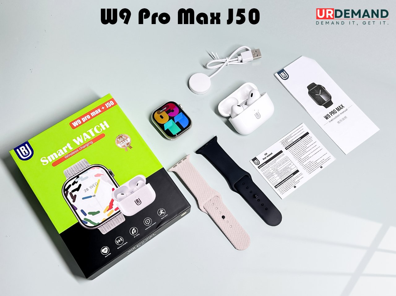 W9 Pro Max Smart watch with Air pod Combo Pack